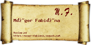 Móger Fabiána névjegykártya